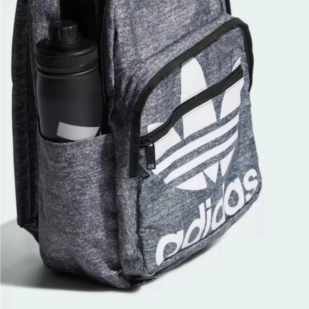 NEW ADIDAS ORIGINALS TREFOIL POCKET BACKPACK #CL5495 GREY WHITE Unisex